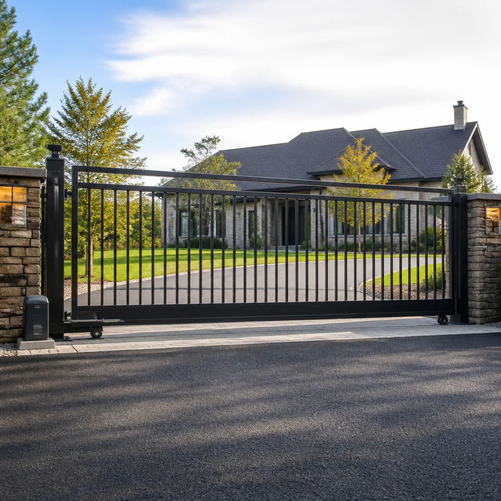 Sliding driveway gates